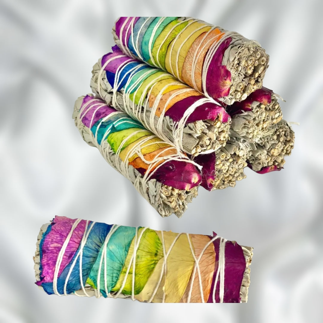 Chakra Rose White Sage Smudge Sticks