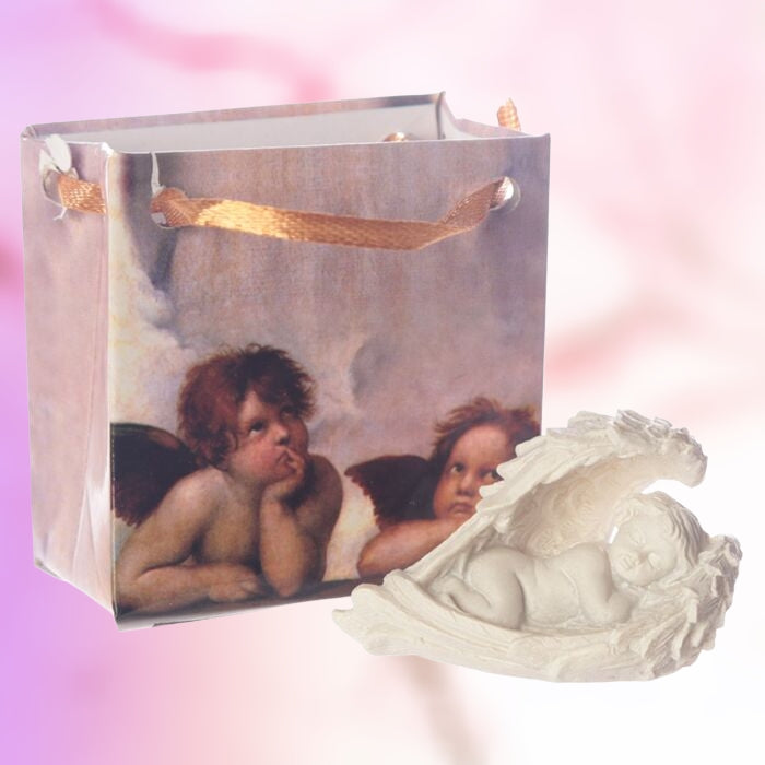 Cherub in Angel Wings Figure in a Mini Gift Bag